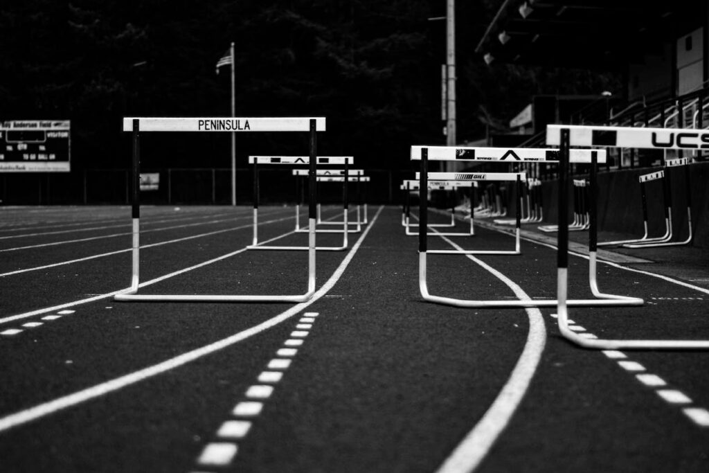 image of hurdels on a track